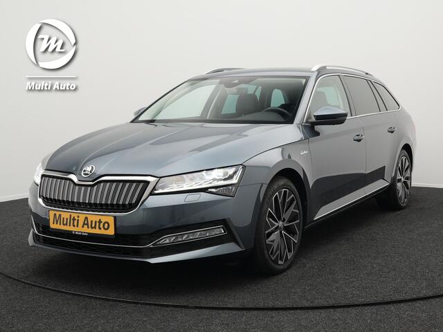 Skoda SUPERB Combi 1.4 TSI iV Laurin & Klement Plug in Hybrid 218pk PHEV | Lederen Sportstoelen Memory | Adaptive Cruise | Sfeerverlichting | 360 Camera | Appel Carplay | Crystal LED | Virtual | Canton Audio | DAB |