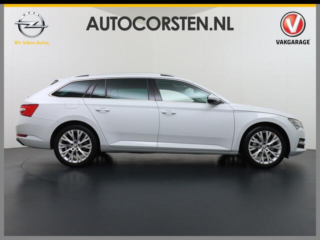 Skoda SUPERB Combi 1.5T-150PK AUT-7 Wegklapb.Trekh.Virtual Cockpit Apple Carplay Android Camera 1/2 Leer-Alcantara Memory Seats Navi Ecc Cruise Control Stoelverwarming ACT Business Edition Keyless DAB Privacy Glas Lmv 18" Elek.Achterklep Business Upgrade Function Pakk