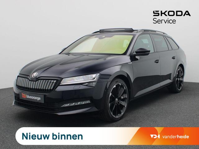 Skoda SUPERB Combi 1.4 TSI iV Sportline Business 218PK DSG Pano-Schuifdak, 360gr. Camera, Keyless, Side Assist, Adaptieve Cruise Controle, Keyless, Virtual Pedal, Virtual Cockpit, Trekhaak, 19" LM Velgen