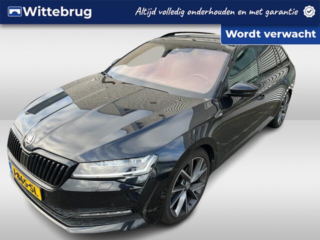 Skoda SUPERB Combi 1.5 TSI 150pk DSG Sportline / Panoramadak / 19" LMV / Leder-Alcantara / Memory / Trekhaak / Navi / Camera / Keyless / LED Matrix / Elek. Achterklep / Stoelverwarming