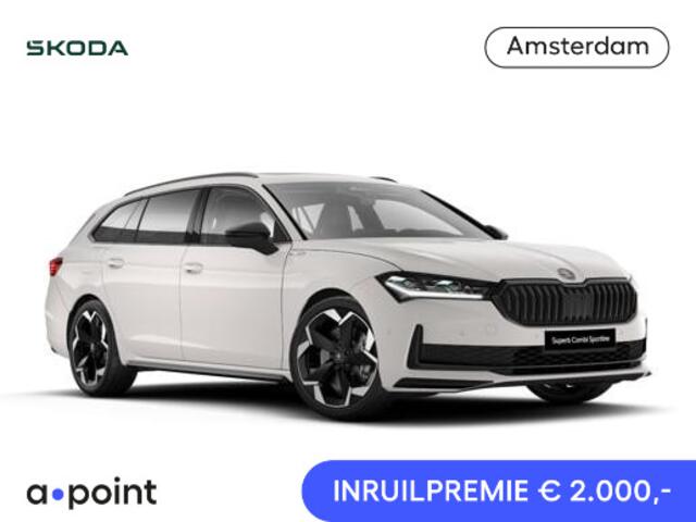 Skoda SUPERB combi Sportline Business 1.5 TSI PHEV 150 kW / 204 PK Co | Panoramadak, elektrisch bedienbaar | Trekhaak, wegklapbaar | Travel Assist Plus Sportline | Dynamic Chassis Control Pakket | CANTON Soundsystem | Lichtmetalen velgen 19 inch Torcular zwart gepolij