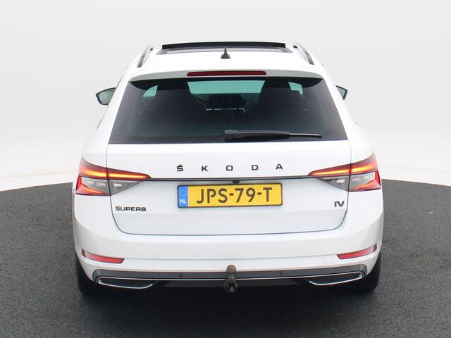 Skoda SUPERB Combi 1.4 TSi 218 Pk Automaat iV Sportline Business | Panoramadak | Adaptive Cruise | CarPlay | Navigatie | Stoelverwarming | Camera | Trekhaak | 76.398 Km!!