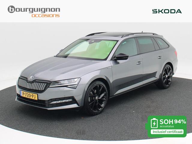 Skoda SUPERB Combi 1.4 TSi 218 Pk Automaat iV Sportline Business | Panorama Dak | Alcantara Leder | Elektrische Stoelen met Geheugen | Trekhaak | Adaptive Cruise | Camera | 19 Inch