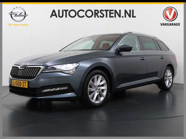Skoda SUPERB Combi 1.5TSI DSG Automaat Trekhaak Elek.Stoel+Memory+Verwarmd Navi Ecc Apple Carplay Android Auto Pdc ACT Business Edition Cruise Control DAB Led Lmv Regen-/lichtsensor Privacy Glas Keyless Verwarmde Voorruit Comfort Pack Origineel Nederlandse Auto