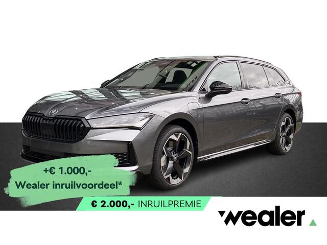 Skoda SUPERB Combi Sportline Business 1.5 TSI PHEV 204 PK | Trekhaak | 19" Lichtmetalen velgen | Panorama dak | Canton Geluid | Suite leder |