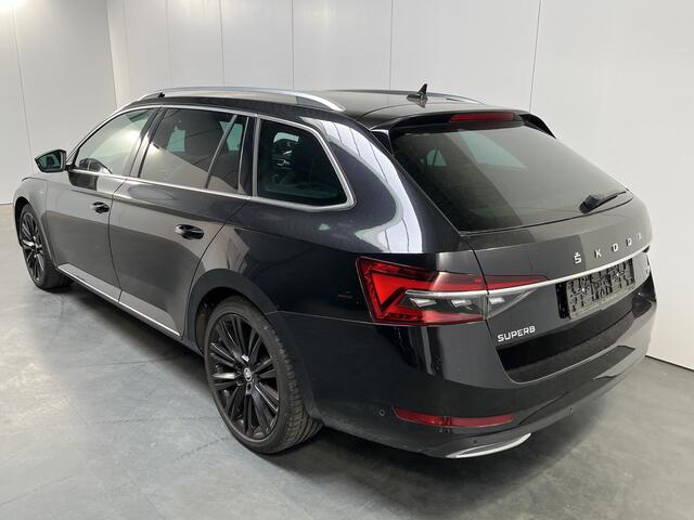 Skoda SUPERB Combi 1.4 TSI iV Laurin & Klement / AUTOMAAT/ LEER/ TREKHAAK/ STANDKACHEL/ DCC/ ACC/ PARK.SENSOR.V+A/ 360 CAMERA/ MEMORY SEAT/ STOELVERWARM./ DODEHOEK/ SMARTLINK/ KEYLESS/ ELEK.ACHTERKLEP/ NAVI/ DAB/ CLIMA/ LED/ 19'' LMV