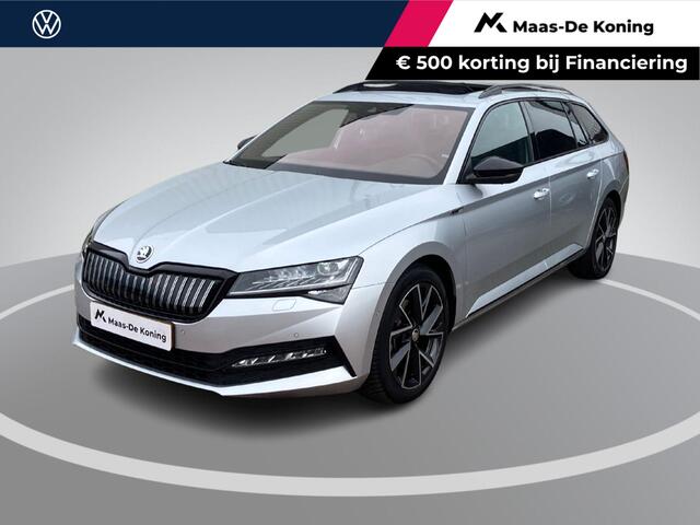 Skoda SUPERB Combi 1.4TSI 160kW/218PK iV Sportline DSG · Panoramadak · Trekhaak · 360°Camera + Parkeersensoren · Apple/Android Car Play ·
