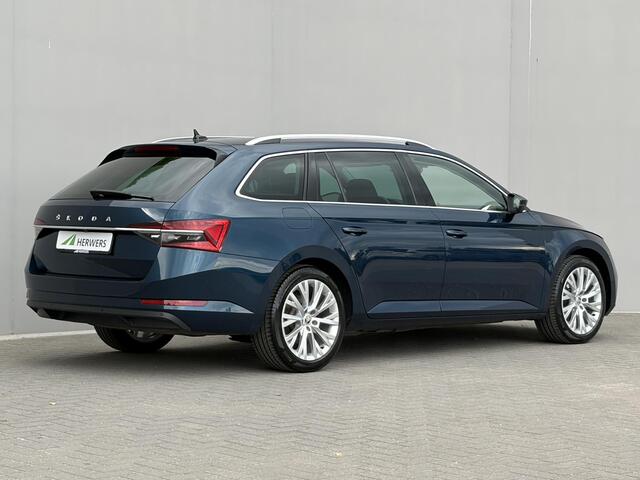 Skoda SUPERB Combi 1.4 TSI iV Business Edition Plus / EAER 61 km / 99% SOH Accu / Dealer Onderhouden / 1.600 kg elektrische trekhaak / Virtual Cockpit / Leder / Navigatie / Parkeerassistent / Stoel- en achterbankverwarming / Adaptieve CC / Apple Carplay Android / 17" LM wielen /
