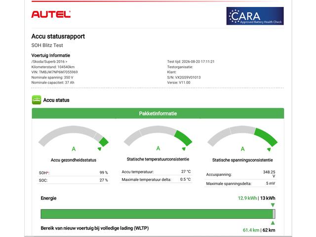 Skoda SUPERB Combi 1.4 TSI iV Business Edition Plus / EAER 61 km / 99% SOH Accu / Dealer Onderhouden / 1.600 kg elektrische trekhaak / Virtual Cockpit / Leder / Navigatie / Parkeerassistent / Stoel- en achterbankverwarming / Adaptieve CC / Apple Carplay Android / 17" LM wielen /