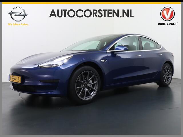 Tesla Model 3 RWD SR+ 60kWh 325PK Lmv 18" AutoPilot Leder PanoDak Adaptive-Cruise Lmv Camera's Elektr.-Stuur+Stoelen+Spiegels+Geheugen+Easy-Entry+Verwarmde stoelen Park assistent PDC WIFI Lane-Assist Speed-Assist Navi LED Comfortstoelen ACC DAB Keyless en Voorverwarmen