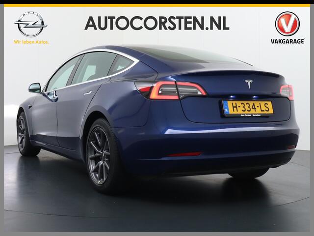 Tesla Model 3 RWD SR+ 60kWh 325PK Lmv 18" AutoPilot Leder PanoDak Adaptive-Cruise Lmv Camera's Elektr.-Stuur+Stoelen+Spiegels+Geheugen+Easy-Entry+Verwarmde stoelen Park assistent PDC WIFI Lane-Assist Speed-Assist Navi LED Comfortstoelen ACC DAB Keyless en Voorverwarmen