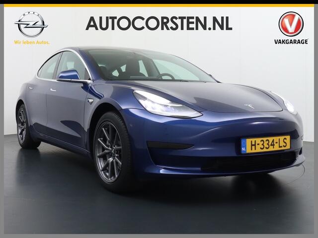 Tesla Model 3 RWD SR+ 60kWh 325PK Lmv 18" AutoPilot Leder PanoDak Adaptive-Cruise Lmv Camera's Elektr.-Stuur+Stoelen+Spiegels+Geheugen+Easy-Entry+Verwarmde stoelen Park assistent PDC WIFI Lane-Assist Speed-Assist Navi LED Comfortstoelen ACC DAB Keyless en Voorverwarmen
