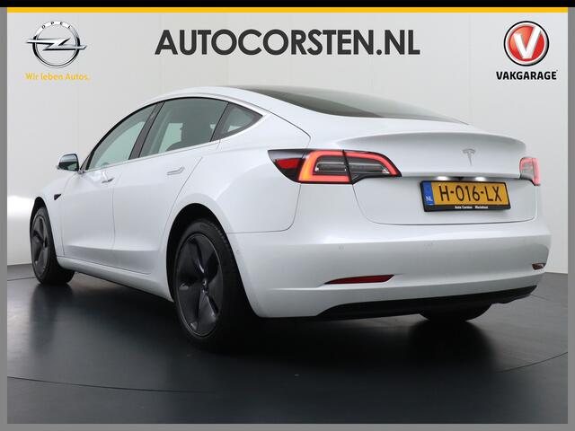Tesla Model 3 2020 RWD SR+ 60kWh 325PK Lmv 18" AutoPilot Leder PanoDak Adaptive-Cruise Lmv Camera's Elektr.-Stuur+Stoelen+Spiegels+Geheugen+Easy-Entry+Verwarmde stoelen Park assistent PDC WIFI Lane-Assist Speed-Assist Navi LED Comfortstoelen ACC DAB Keyless en Voorverw