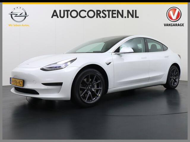 Tesla Model 3 RWD SR+ 60kWh 325PK FSD 3-Computer 18" AutoPilot Leder PanoDak Adaptive-Cruise Lmv Camera's Elektr.-Stuur+Stoelen+Spiegels+Geheugen+Easy-Entry+Verwarmde stoelen Park assistent PDC WIFI Lane-Assist Speed-Assist Navi LED Comfortstoelen ACC DAB Voorverwarmen