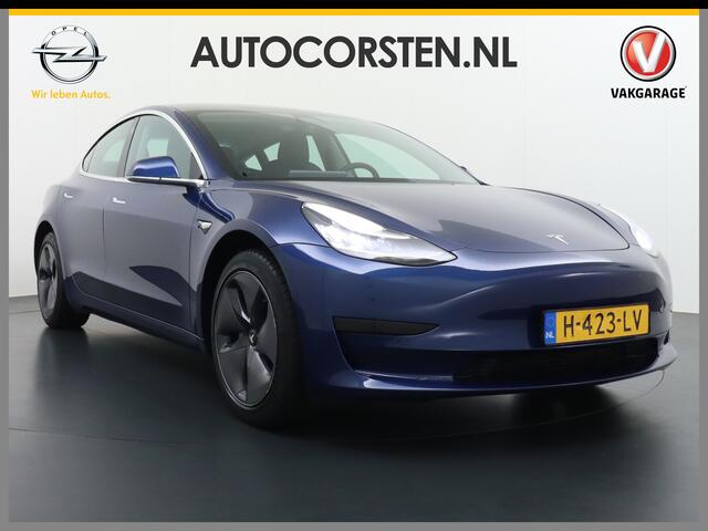 Tesla Model 3 RWD SR+ 60kWh 325PK Trekhaak FSD 3-Computer 18" AutoPilot Leder PanoDak Adaptive-Cruise Lmv Camera's Elektr.-Stuur+Stoelen+Spiegels+Geheugen+Easy-Entry+Verwarmde stoelen Park assistent PDC WIFI Lane-Assist Speed-Assist Navi LED Comfortstoelen ACC DAB Voor