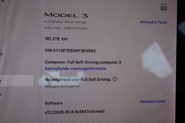 Tesla Model 3 Long Range AWD 75 kWh 88% SOH, Autopilot, Camera, Lederen interieur