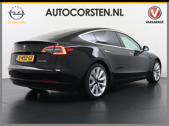 Tesla Model 3 Long Range AWD 75kWh 463PK Trekhaak 19" Ivory FSD-3 Computer Premium Audio AutoPilot Panoramadak Camera's Leer Adaptive-Cruise-Control+Stop&Go Pdc Dual-Ecc Dual-Motor Keyless 4WD Stoel en achterbank verwarming Elektr.Stoelen+Memory+Easy-Entry WiFi Garanti
