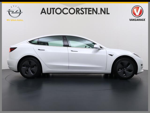 Tesla Model 3 RWD SR+ 60kWh 325PK Lmv 18" AutoPilot Leder PanoDak Adaptive-Cruise Lmv Camera's Elektr.-Stuur+Stoelen+Spiegels+Geheugen+Easy-Entry+Verwarmde stoelen Park assistent PDC WIFI Lane-Assist Speed-Assist Navi LED Comfortstoelen ACC DAB Keyless en Voorverwarmen