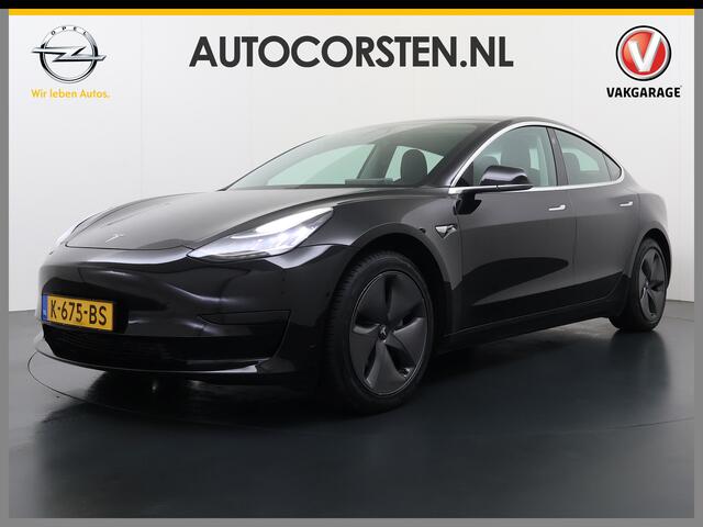 Tesla Model 3 RWD SR+ 325PK Trekhaak Lmv 18" AutoPilot FSD Leder Pano-dak Adaptive-Cruise Camera's Elektr.-Stuur+Stoelen+Spiegels+Geheugen+Easy-Entry+Verwarmde stoelen Park assistent Pdc WIFI Lane-Assist Speed-Assist SOH 92% Navi LED Comfortstoelen ACC DAB Voorverwarme