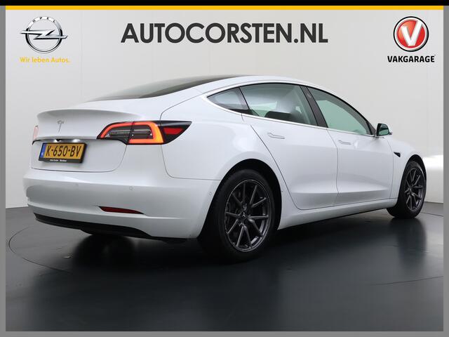 Tesla Model 3 SR Plus 325PK Lmv 18" AutoPilot FSD-3 Leder Pano-dak Adaptive-Cruise Camera's Elektr.-Stuur+Stoelen+Spiegels+Geheugen+Easy-Entry+Verwarmde stoelen Park assistent Pdc WIFI Lane-Assist Speed-Assist Navi LED Comfortstoelen ACC DAB Voorverwarmen interieur via