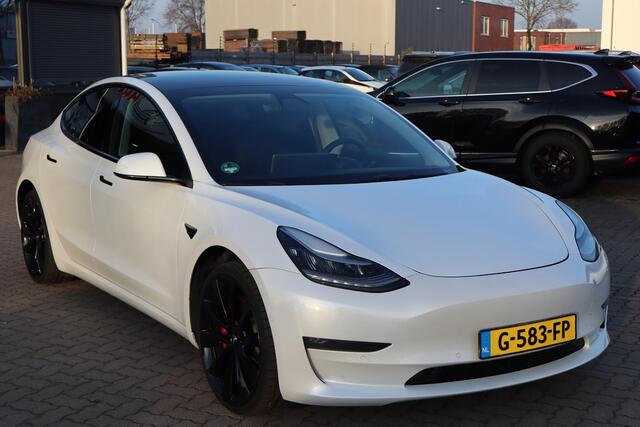 Tesla Model 3 Performance AWD 75 kWh SOH 89,1%, BTW Auto, Autopilot computer 3.0, Lederen interieur, 360 Camera,