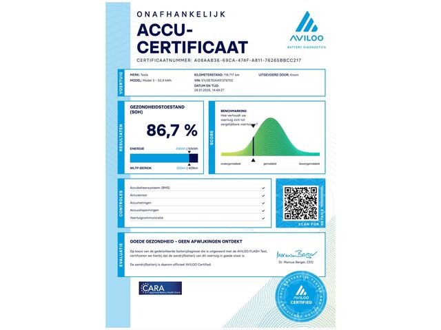 Tesla Model 3 Standard RWD Plus 60kWh SOH 87%