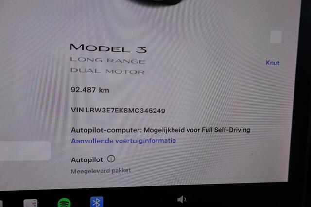 Tesla Model 3 Long Range AWD 75 kWh 93,3% SOH, BTW Auto, FSD (mogelijkheid voor Full Self-Driving), Warmtepomp, 360 Camera, BTW Auto