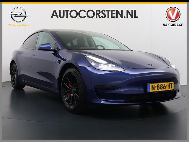 Tesla Model 3 RWD SR plus 325PK SOH 90% LFP Accu Lmv 18" AutoPilot Leder Panoramadak Adaptive-Cruise Camera's Elektr.-Stuur+Stoelen+Spiegels+Geheugen+Easy-Entry+Verwarmde stoelen Park assistent Pdc WIFI Lane-Assist Speed-Assist Navi LED DAB Voorverwarmen interieur via 