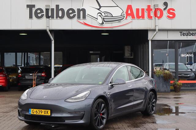 Tesla Model 3 Performance AWD 75 kWh 89,8% SOH, Autopilot computer 3, Lichtmetalen wielen, Lederen interieur, 360 Camera, Panoramadak