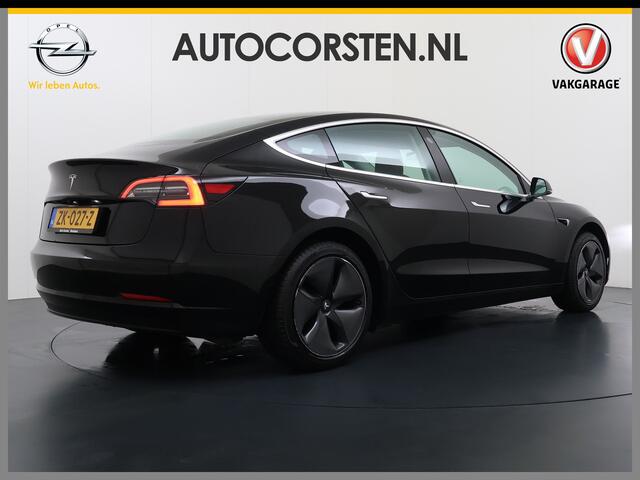 Tesla Model 3 SR+ 60kWh 325PK AutoPilot Leer PanoramaDak Adaptive Cruise Lmv 18" Camera's Elektr.-Stuur+Stoelen+Spiegels+Geheugen+Easy-Entry+Verwarmde stoelen Park assistent Pdc WIFI Ecc Lane-Assist Speed-Assist Soh 81% Ecc Navi Led DAB Voorverwarmen interieur via App 