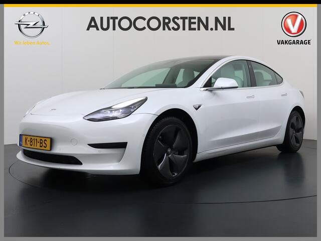 Tesla Model 3 RWD SR plus 325PK LFP SOH 91% Accu Ivory Lmv 18" AutoPilot Leder Panoramadak Adaptive-Cruise Camera's Elektr.-Stuur+Stoelen+Spiegels+Geheugen+Easy-Entry+Verwarmde stoelen Park assistent Pdc WIFI Lane-Assist Speed-Assist Navi LED DAB Voorverwarmen Keyless 