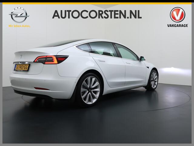 Tesla Model 3 Long Range AWD 75kWh Facelift Warmtepomp Lmv 19" AutoPilot Leder Panoramadak Adaptive-Cruise Camera's Elektr.-Stuur+Stoelen+Spiegels+Geheugen+Easy-Entry+Verwarmde stoelen Park assistent Pdc WIFI Lane-Assist Navi LED DAB Voorverwarmen interieur Keyless One
