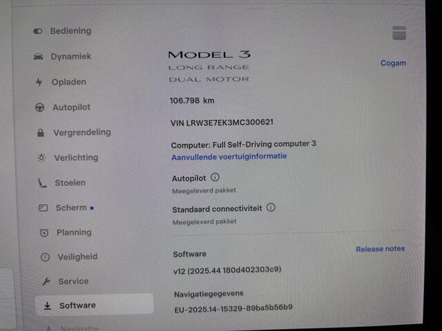 Tesla Model 3 Long Range AWD 75 kWh trekhaak, stuur en stoel verwarming, leder, navigatie, facelift, Autopilot,FSD computer3, premium sound, warmtepomp, stuur en stoel verwarming, SOH 93% Autopilot,