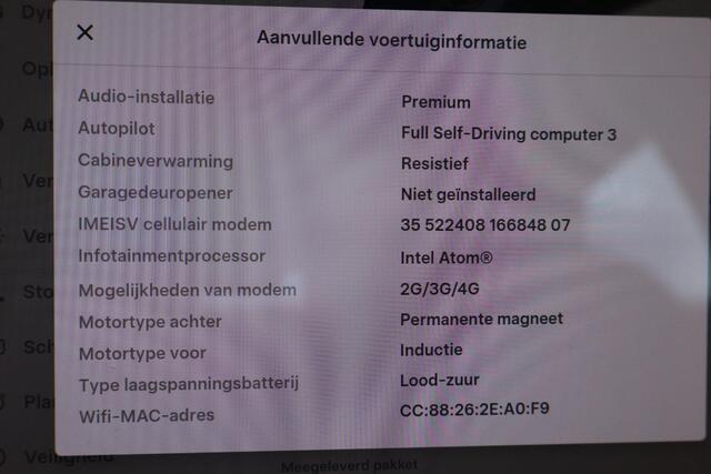 Tesla Model 3 Long Range AWD 75 kWh 89,6% SOH, BTW Auto (¤15.285,- Excl.), Autopilot computer 3.0, Auto moet nog gereinigd worden!