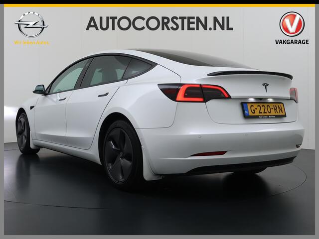 Tesla Model 3 SR+ 325PK AutoPilot Ivory-Leder Pano-Dak Adaptive Cruise Lmv 18" Camera's Elektr.-Stuur+Stoelen+Spiegels+Geheugen+Easy-Entry+Verwarmde stoelen Park assistent Pdc WIFI Ecc Lane-Assist Speed-Assist Ecc Navi Led DAB Voorverwarmen interieur via App Keyless On