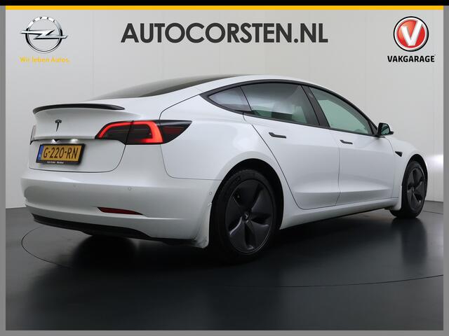 Tesla Model 3 SR+ 325PK AutoPilot Ivory-Leder Pano-Dak Adaptive Cruise Lmv 18" Camera's Elektr.-Stuur+Stoelen+Spiegels+Geheugen+Easy-Entry+Verwarmde stoelen Park assistent Pdc WIFI Ecc Lane-Assist Speed-Assist Ecc Navi Led DAB Voorverwarmen interieur via App Keyless On