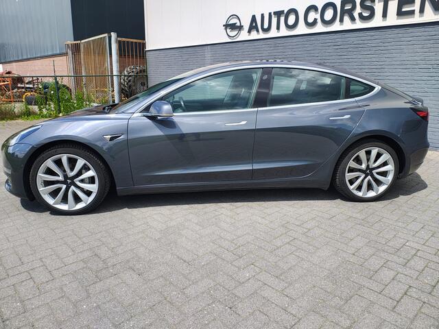 Tesla Model 3 Long Range AWD 75kWh 19"Lmv Autopilot Panoramadak Navi Ecc Camera's Adap.Cruise Leder Keyless Elek.Stoelen+Memory+Verwarmd Audiosysteem premium 4WD Spraakbediening Origineel Nederlandse Auto