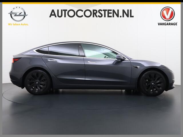 Tesla Model 3 Long Range AWD 75kWh 463PK Full Self Driving Ivoor Interieur All-Season banden Privacy Glas Premium Audio Panoramadak Navi Camera's Ecc Adap.Cruise Lmv Leder Memory Elek.Stoelen Achterbank+Stoelverwarming Keyless Wifi Origineel Nederlandse Particuliere Au