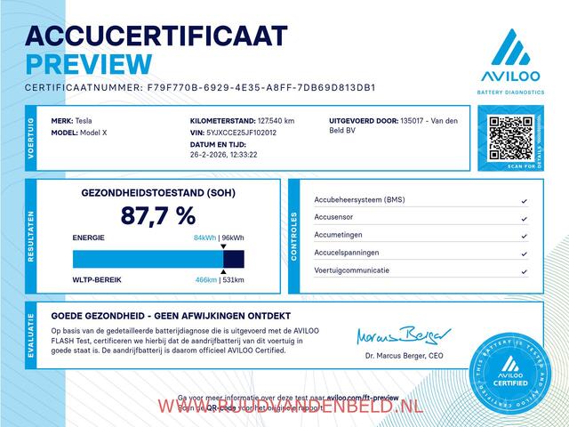 Tesla Model X 100D 7P 88%SOH / FSD-AUTOPILOT / TREKHAAK / 22-INCH
