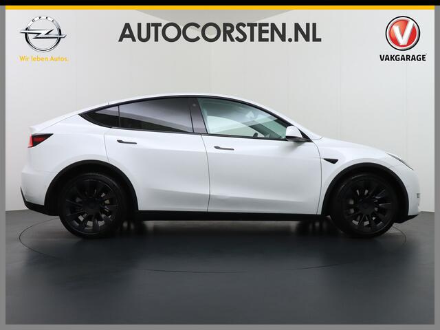 Tesla Model Y Long Range 514PK AWD 75kWh Ivoor-Interieur LMV 20" Warmtepomp Full-Self-Driving Computer 3 Leder Stoelverwarming-V+A+Stuur Adap.Cruise Navi Ecc Keyless PDC-a+v Elek.Achterklep Lmv Led Standkachel 4WD LR 1e Eigenaar, origineel Nederlands Geleverd, Accu/Mot