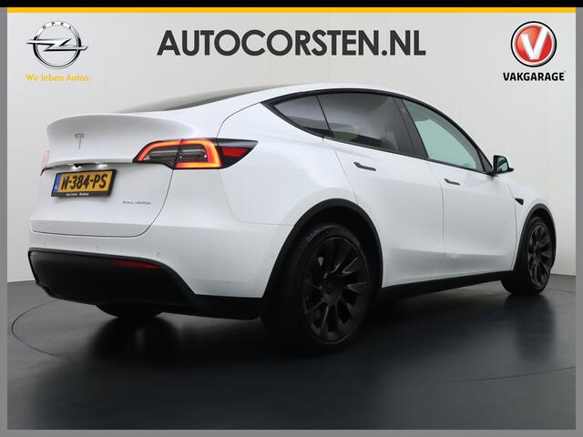 Tesla Model Y Long Range 514PK AWD 75kWh Ivoor-Interieur LMV 20" Warmtepomp Full-Self-Driving Computer 3 Leder Stoelverwarming-V+A+Stuur Adap.Cruise Navi Ecc Keyless PDC-a+v Elek.Achterklep Lmv Led Standkachel 4WD LR 1e Eigenaar, origineel Nederlands Geleverd, Accu/Mot