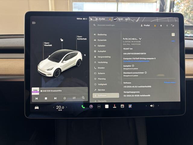 Tesla Model Y Long Range AWD 75 kWh / dec '21 - incl BTW - Leer / Panoramadak / 20 inch / Camera's / BLIS / Afn Trekhaak - 1e Eig -