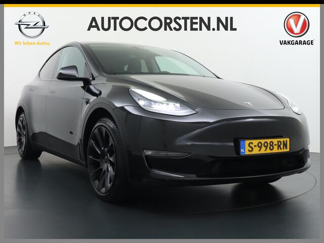 Tesla Model Y Long Range AWD 75kWh Warmtepomp Lmv 20" Autopilot FSD-Computer 3 Leder Panoramadak Elektr.Stuur+Stoel+Verwarmd Navi Ecc Premium Audio Keyless Camera's Elektr.AchterKlep Parkeer Assistent Sentry-Mode Privacyglas Bluetooth Dodehoek detector Connected servic