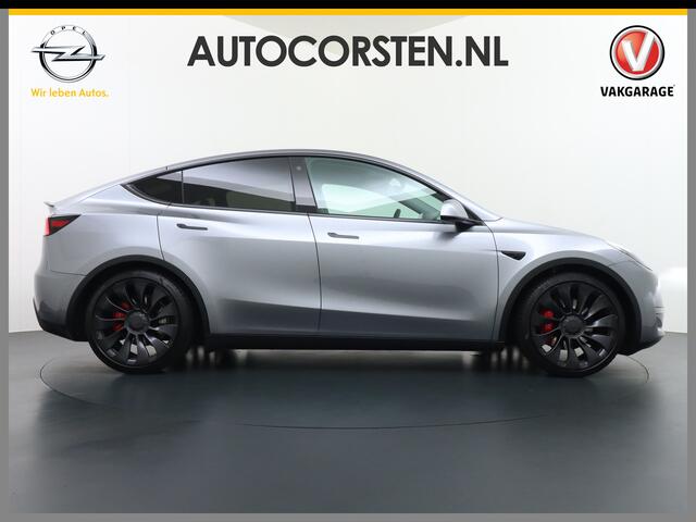Tesla Model Y Performance 534pk 0-100 3,8 sec. AWD 78,1kWh Warmtepomp 21"Lmv FSD-Comp.3 AutoPilot Carbon-Spoiler Elekr.Achterklep AMD Ryzen-proc.(TM) Premium-HiFi Pano.dak Camera Leer Adaptive-Cruise+Stop&Go Park-Assist PDC-a+v Wifi Ecc Dual Motor Long Range 75kWh 3x C