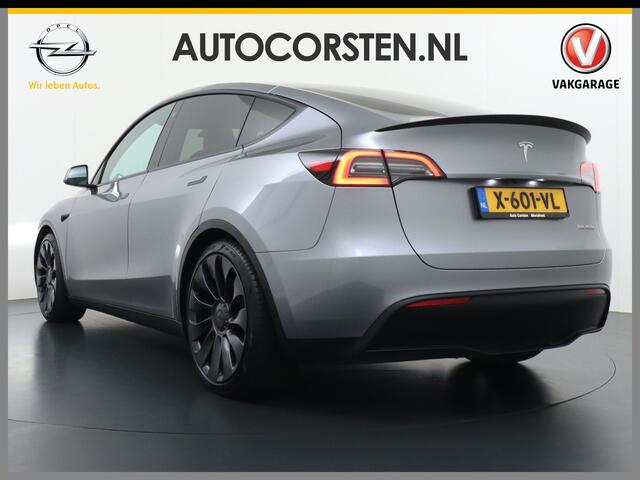 Tesla Model Y Performance 534pk 0-100 3,8 sec. AWD 78,1kWh Warmtepomp 21"Lmv FSD-Comp.3 AutoPilot Carbon-Spoiler Elekr.Achterklep AMD Ryzen-proc.(TM) Premium-HiFi Pano.dak Camera Leer Adaptive-Cruise+Stop&Go Park-Assist PDC-a+v Wifi Ecc Dual Motor Long Range 75kWh 3x C