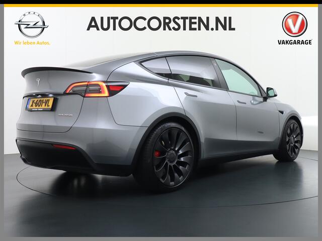 Tesla Model Y Performance 534pk 0-100 3,8 sec. AWD 78,1kWh Warmtepomp 21"Lmv FSD-Comp.3 AutoPilot Carbon-Spoiler Elekr.Achterklep AMD Ryzen-proc.(TM) Premium-HiFi Pano.dak Camera Leer Adaptive-Cruise+Stop&Go Park-Assist PDC-a+v Wifi Ecc Dual Motor Long Range 75kWh 3x C