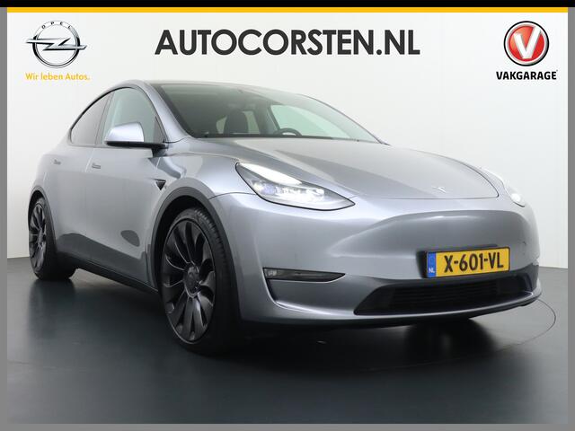 Tesla Model Y Performance 534pk 0-100 3,8 sec. AWD 78,1kWh Warmtepomp 21"Lmv FSD-Comp.3 AutoPilot Carbon-Spoiler Elekr.Achterklep AMD Ryzen-proc.(TM) Premium-HiFi Pano.dak Camera Leer Adaptive-Cruise+Stop&Go Park-Assist PDC-a+v Wifi Ecc Dual Motor Long Range 75kWh 3x C