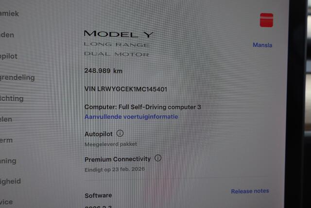 Tesla Model Y Long Range AWD 75 kWh 87,3% SOH, Autopilot computer 3.0, Warmtepomp, 360 Camera,