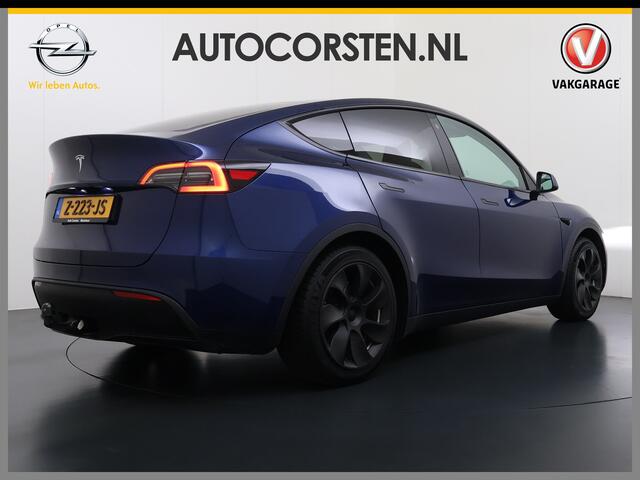 Tesla Model Y RWD 300pk Trekhaak SOH 92% Warmtepomp LFP-Accu Leer Lmv Camera's Panoramadak Adap.Cruise Navi Ecc Autopilot Stoel+Stuur+Achterbank Verwarming Elek.Achterklep Dodehoek detector Draadloze telefoonlader 1e Eigenaar 1.600KG Trekgewicht Fabrieksgarantie op Mot
