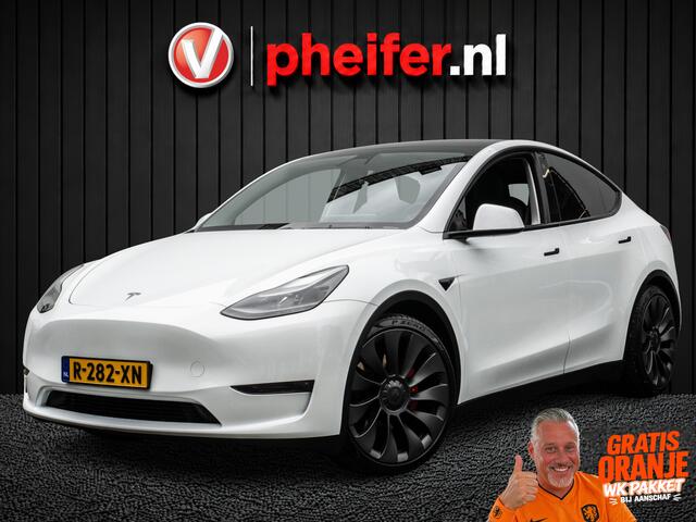 Tesla Model Y Performance AWD 75 kWh Panoramadak/ 21" Lmv/ Lederen int./ Stoel-stuurverwarming/ 360 Camera